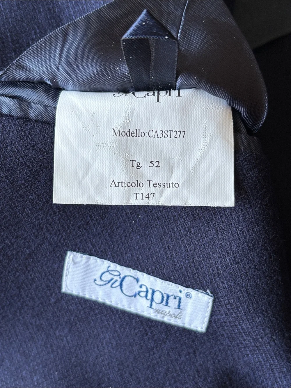 Gi Capri Napoli Navy Wool Hand Tailored Patch Pocket Blazer Eu 52 US 40 Slim